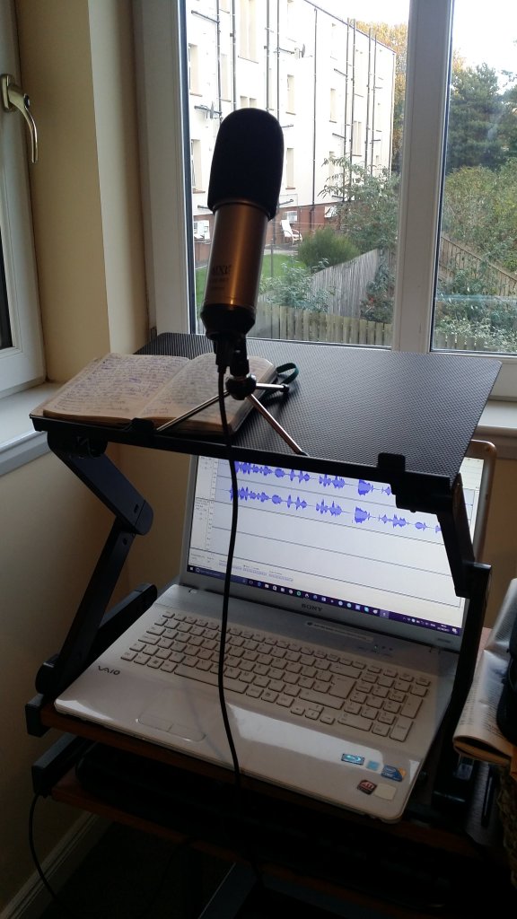 Geeks: It's an MXL USB.007 condenser microphone with Audacity software